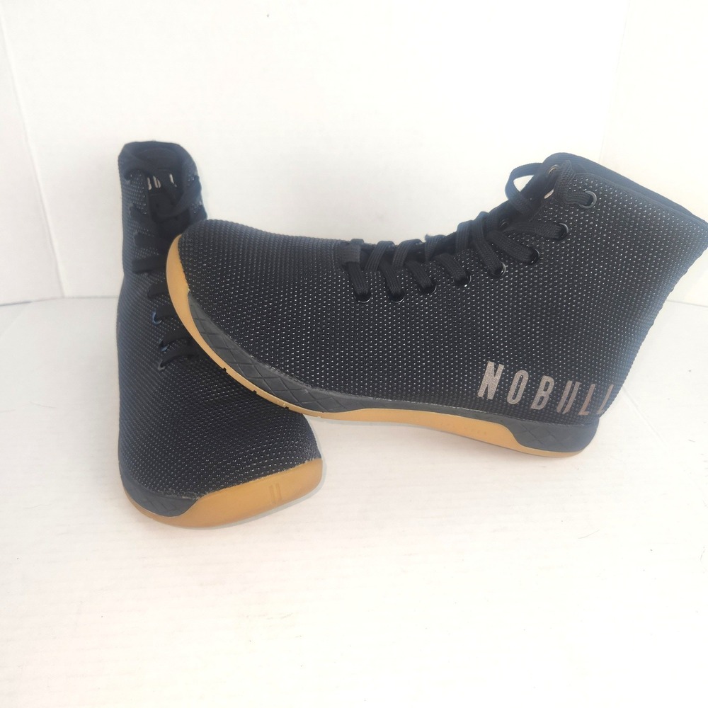 NOBULL High-Top Trainer Black Gum SuperFabric Mens 9.5 Womens 11 Training Shoes